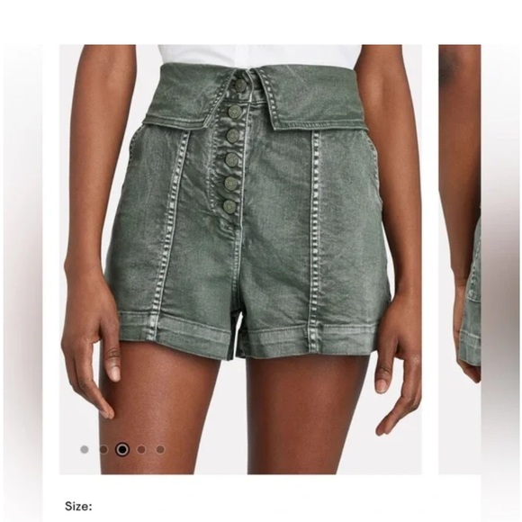 Ulla Johnson High Waist Green Shorts - Picture 1 of 5